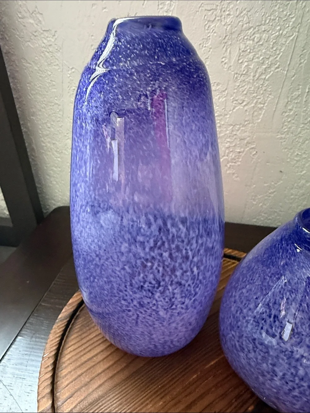 Handcrafted Purple Glass Vases - Set of 2